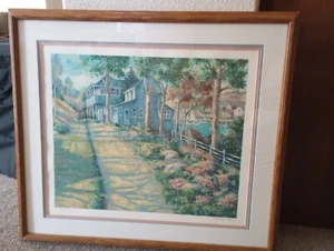 CHRISTIAN TITLE - Blue House Vintage Limited Edition 188/295 Serigraph Artist Signed  - Bild 1 von 7