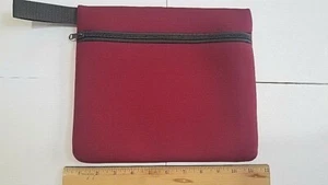 POUCH, CARRYING, W/ZIPPER MAROON COLOR - (L2) FREE SHIPPING - Picture 1 of 3
