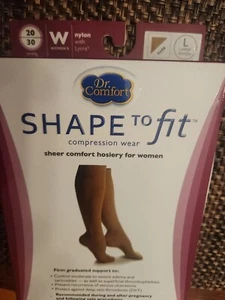 Dr Comfort Shape to Fit Women Sheer Comp  20-30 mmHg L 10-12 Nude 101334 - Picture 1 of 4