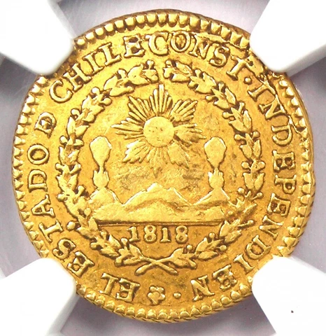 1834 Chile Gold Republic Escudo 1E Sun Coin - Certified NGC VF20 (Very Fine) Cover