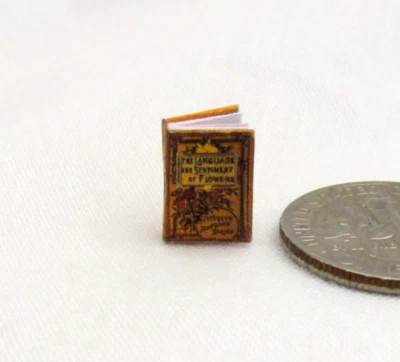 1:24 Scale THE LANGUAGE Of FLOWERS Miniature Book Dollhouse Color Illustrated - Image 1 of 4