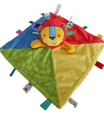 Taggies Large Lovey Baby Security Blanket Plush Multicolor  Monkey 14" x 13.5 - Image 1 of 4