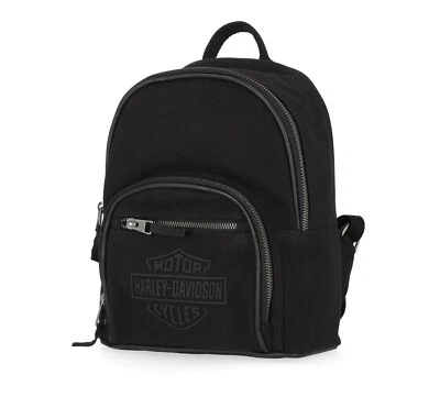 Harley-Davidson Mundi Canvas Backback Rucksack 21 x 28 x 10 cm Schwarz Tasche - Bild 1 von 4