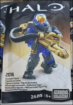 SDCC 2016 EXCLUSIVE MEGA BLOKS HALO BLUE HELLBRINGER FLAME MARINE FIGURE DPW97 - Image 1 of 4