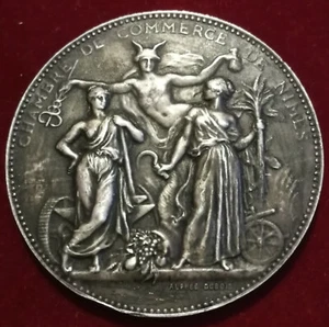 MEDAILLE ARGENT ♦ CHAMBRE DE COMMERCE DE NIMES " COL NEM " ♦ par ALPHEE DUBOIS - Picture 1 of 3