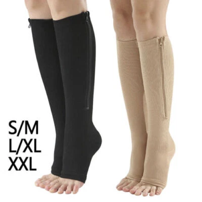 Kompressionsstrümpfe Stützstrümpfe Mit Reißverschluss Kniesocken Thrombose Sock - Bild 1 von 4