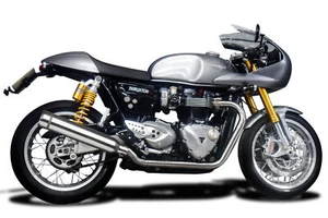 Delkevic Dual 16" Exhaust w/ Bull Nose Tips for THRUXTON 1200 R/RS 16-22 - Picture 1 of 4