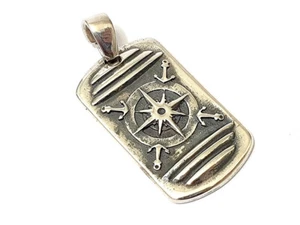 Design Dog Tag Anhänger "Kompass des Glaubens" Sterling Silber 925 - Bild 1 von 2