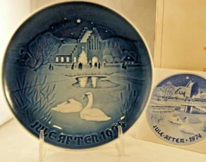 1974 Bing & Grondahl Christmas Plate "Chrismtas in the Village" NEW IN Box - Imagen 1 de 6