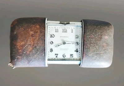 Movado Ermeto Chronométre In Argento 935 Pelle Epoca 1929 Originale  Foto 1 de 4