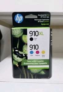 HP 910XL Black High Yield 910 Cyan Magenta Yellow Ink Cartridges - 4 Pack New - Photo 1/6