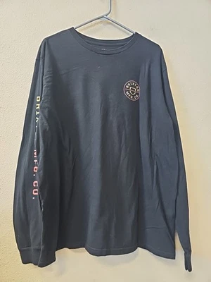 Camiseta Brixton Para Hombre XL Calce Estándar Negra Manga Larga Cuello Redondo Gráfico Logo Foto 1 de 3