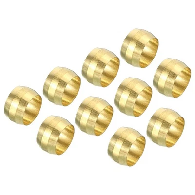 10mm Tube OD Brass Compression Sleeves Ferrules 20Pcs Brass Ferrule Fittings - Image 1 of 4
