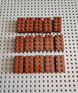 LEGO Basic Baustein Grundstein Basisstein 2x4 Rotbraun 15x Reddish Brick 3001 R1 - Picture 1 of 1