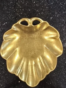 Vintage Pickard 300 Porcelain Rose & Daisy Gold Encrusted Leaf Nut Candy Dish US - Picture 1 of 3