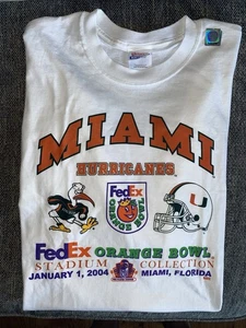 Neu Hanes 2004 Miami Hurricanes FedEx Orange Bowl Herren Hemd Größe XL - Bild 1 von 4