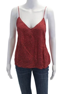 Rag & Bone Womens Spaghetti Strap Leopard Spotted Silk Tank Top Pink Size XS - Picture 1 of 6