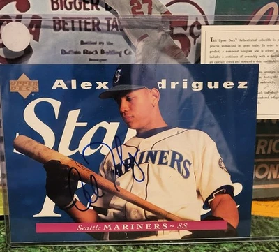 1995 Upper Deck Authenticated #215 Alex Rodriguez AUTOGRAPHED!  6 3/4"x5" - Image 1 of 4