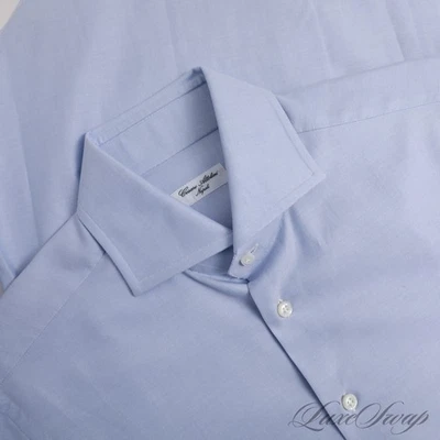 #1 MENSWEAR LNWOT Cesare Attolini Napoli Sky Blue Oxford Spread Shirt 16 NR #1 - Image 1 of 4