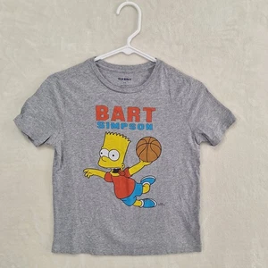 Old Navy T Shirt Boys Size 8 M Bart Simpson Plays Basketball Gray The Simpson's - Picture 1 of 11