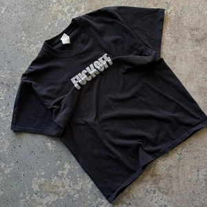 Vintage Black White Hidden Secret “F*ck Off” Graphic T-Shirt Size Large - Picture 1 of 6