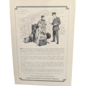 Vintage 1927 American Express Reiseschecks Anzeige Werbung - Bild 1 von 3