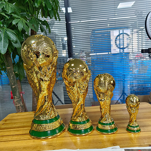 Licensed souvenirs of miniature World Cup Trophy for the 2018 FIFA