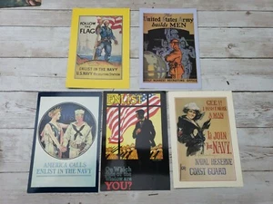 5 Vintage Reproduction ENLIST IN THE MILITARY WW1 Postcards - Picture 1 of 7