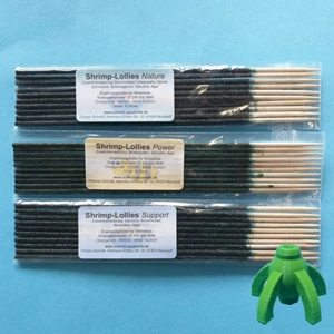 Juego de piruletas de camarón + soporte // 3x10 piezas + soporte // alimento para camarones - Imagen 1 de 9