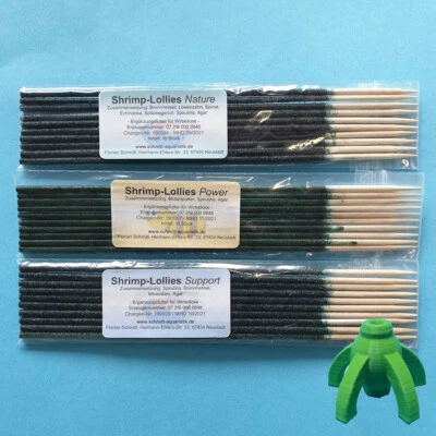 Shrimp Lollies Set + Halter // 3x10 Stück + Halter // Garnelen Futter  - Bild 1 von 4