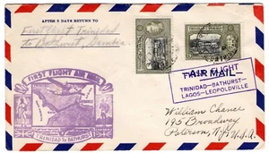 FAM 22-5a Trinidad PAA Clipper Flight to Bathurst Gambia 1941 - Picture 1 of 2