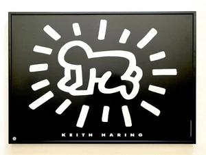 KEITH HARING ESTATE RARE 1993 LITHOGRAPH PRINT FRAMED POSTER "RADIANT BABY" 1990 - Picture 1 of 7