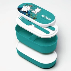 MOOMINS BENTO STACKING LUNCH BOX PICNIC WITH FORK AND SPOON NEW WITH TAGS - Picture 1 of 1