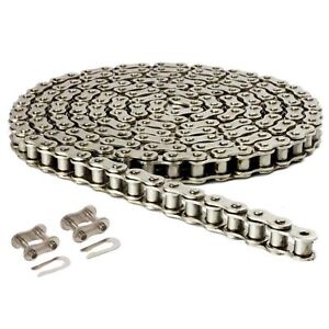 Jeremywell #35NP Nickel Plated Roller Chain 10 Feet + 2 Master Links, Corrosi...