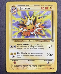Jolteon 20/64 Non-Holo RARE Jungle Vintage Pokemon TCG WOTC NM - Picture 1 of 3