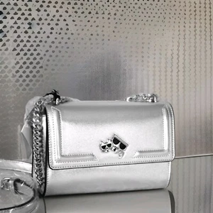 KARL LAGERFELD K/KOCKTAIL METAL MINI CROSSBODY TASCHE UMHÄNGETASCHE SILBER NEU - Bild 1 von 7