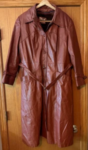 Vintage Damen Echtleder Trenchcoat, Größe 18 - Bild 1 von 9