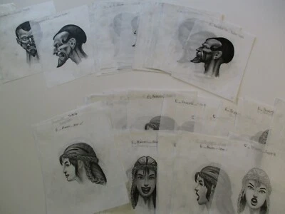 COLLECTION DRAWINGS ILLUSTRATION ANIMATION COMIC DESIGN CHARACTER FACE PRINCESS - Image 1 of 4