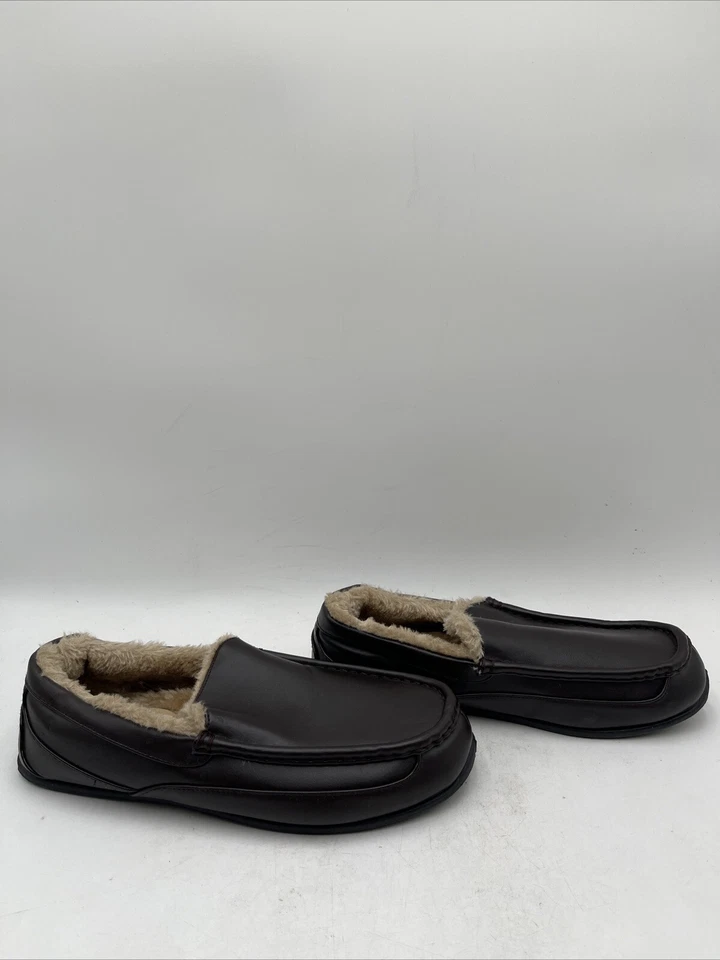 Мужские олени олени олени закрученный мокасин тапочки коричневый размер 9 М - Изображение 1 из 4