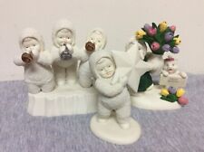 Snowbabies Dept 56 Lot 3 Tiny Trumpeters I Found Biggest Star & Flowers For You 