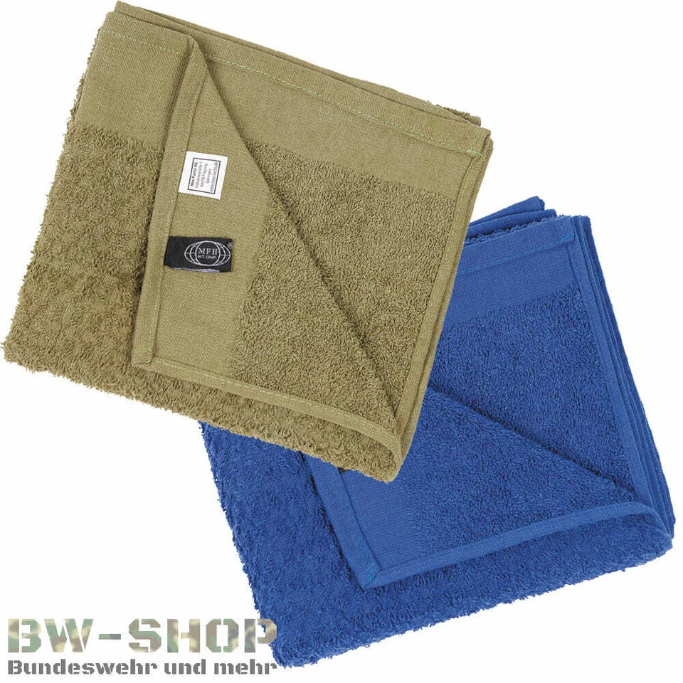 ESERCITO TEDESCO ASCIUGAMANO SPUGNA OLIVA/BLU ESERCITO ARMY BW ASCIUGAMANI 90x45cm OUTDOOR - Immagine 1 di 1