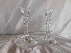 old vintage crystal candle holders candlesticks dining room table holiday dinner - Picture 1 of 7
