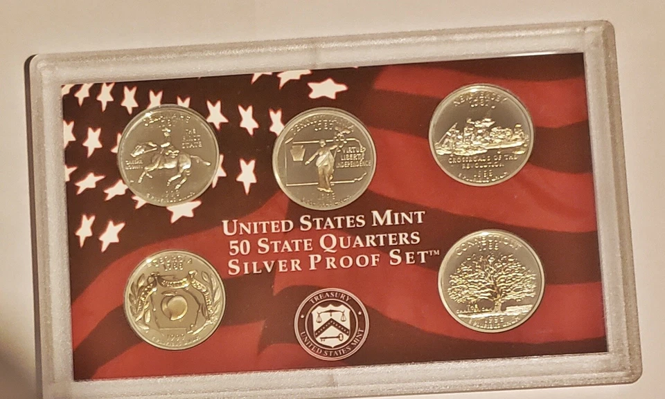 1999 S 90% Silver 5 Coin State Quarter Deep Cameo Gem Proof Set No Box/COA - Image 1 of 1