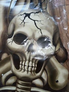 Large 5 Foot Jointed Skeleton Halloween Decor Die Cut Paper Cut Out (60”) New! - Picture 1 of 6