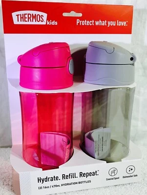 Garrafas de hidratação Thermos Kids Hydrate Refill Repeat 2-16 oz - Imagem 1 de 4