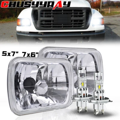 DOT para Ford F650 F750 2000-2015 par 5X7" 7x6"" faróis de LED feixe Hi-Lo DRL - Imagem 1 de 4