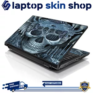 Laptop Skin Sticker Notebook Decal Cover Blue Skull for Dell Apple Asus 17"-19" - Picture 1 of 4