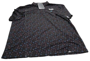 Ariat Men's Black All Over Print Short Sleeve Polo Large - Picture 1 of 3