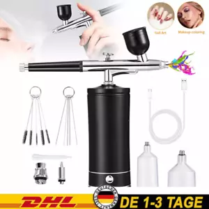 AIRBRUSH SET MIT SPRITZPISTOLE kabelloses KOMPRESSOR SprühPistole KOMPLETT SET. - Bild 1 von 22
