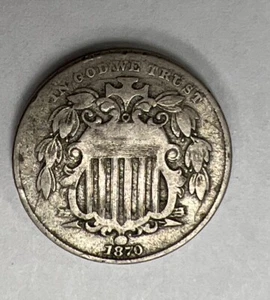 1870 Shield Nickel US Type Coin -  Better Date - Picture 1 of 6